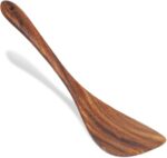 Wooden Spatula Nonstick Turner Acacia Wood, Left Long Handle Flat Frying Spatulas Handmade for Kitchen Gifts, Ideal Cookware Utensils for Cooking Eggs, Fish, Pancakes