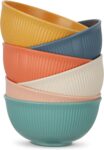 22OzUnbreakableCerealBowls,Setof6WheatStrawBowls,MicrowaveandDishwasherSafePlasticBowls,LightweightSoupBowlsforServingOatmeal,Pasta,Salad,Dessert