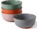 CerealBowls,CeramicFlatBowlsforKitchen,24OzDeepSoupBowlsSetforDessert,Salad,Pasta,IceCream,Oatmeal,Setof4
