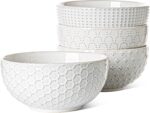 LargeSoupBowl42OZ,CeramicKitchenBowlSetforSoup,Pho,Chip,Pasta,Fruits,Salad,NoodleandRamen,House-warmingGift-7Inch,Setof4,Arcticwhite