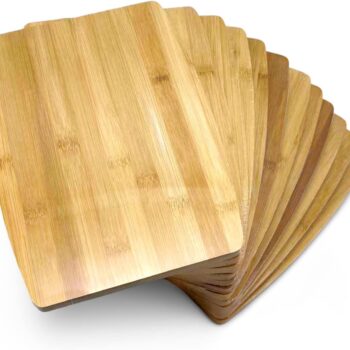 Bulk Round Plain Bamboo Cutting Board (Set of 12) | Use For Customized, Personalized Engraving | Wholesale Premium Blank Bamboo Board (Rectangular 12" X 9")