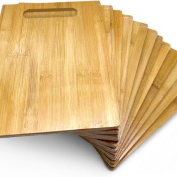 Bulk Plain Bamboo Cutting Board (Set of 12) | For Customized, Personalized Engraving Purpose | Wholesale Premium Blank Bamboo Board (Rectangular 12" X 9")