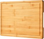 20x14" Extra Large Bamboo Cutting Boards for Kitchen, XL Wood Charcuterie Boards Cheese Serving Tray with Side Handles and Juice Grooves, Solid Durable Reversible