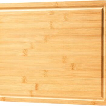 Large Bamboo Wood Cutting Boards for Kitchen, 1" Thick Charcuterie Boards, Butcher Block with Juice Grooves & Handles