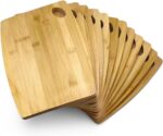 Bulk Round Plain Bamboo Cutting Board with Handle (Set of 12) | Use For Customized, Personalized Engraving | Wholesale Premium Blank Bamboo Board (Rectangular 12" X 9")