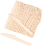 Disposable Wood Cutlery Knives - 300 Pack Wooden Knives Disposable,Biodegradable and Earth Friendly, 6.3 Inch Length Wood Knives