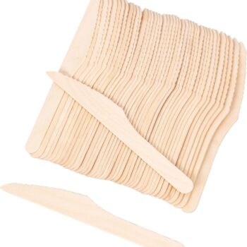 Disposable Wood Cutlery Knives - 300 Pack Wooden Knives Disposable,Biodegradable and Earth Friendly, 6.3 Inch Length Wood Knives