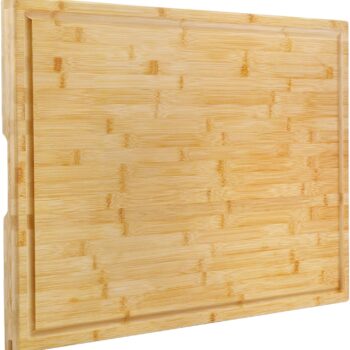 Extra Large Cutting Board for kitchen, 30 x 20 Inch Bamboo Chopping Boards, Wood Stove Top Cover, Over the Sink Butcher Block with Juice Groove for Turkey, Meat, Vegetables, BBQ, 1"Th
