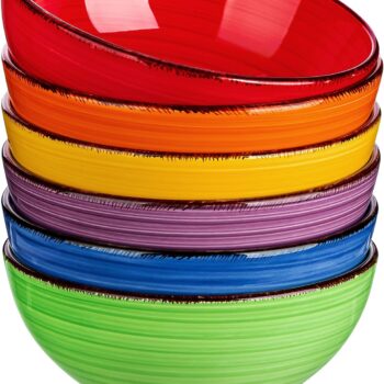 27OzCerealBowlsSetof6,CeramicBowlsforKitchen,6InchSoupBowls,Dishwasher&MicrowaveSafe