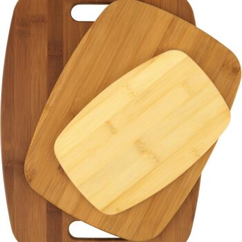 Bamboo Cutting Board 3-Pack, Eco-Friendly Knife-Friendly Boards, 6x9-Inch, 9x12-Inch, 11x15-Inch, Durable and Moisture Resistant, Perfect for Food Prep and Serving