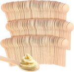 4-Inch Mini Wooden Spoons 300pcs - Compostable Birchwood Disposable Dessert & Sampling Spoons, Eco-friendly for Parties Ice Cream