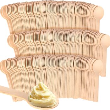 4-Inch Mini Wooden Spoons 300pcs - Compostable Birchwood Disposable Dessert & Sampling Spoons, Eco-friendly for Parties Ice Cream